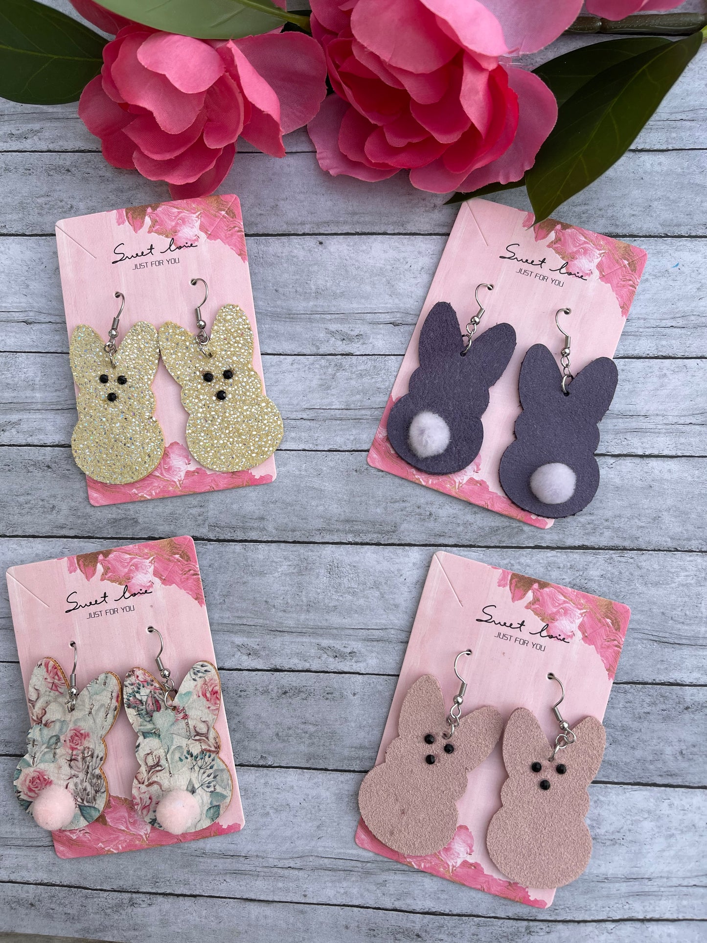 Genuine Leather Peep Earrings