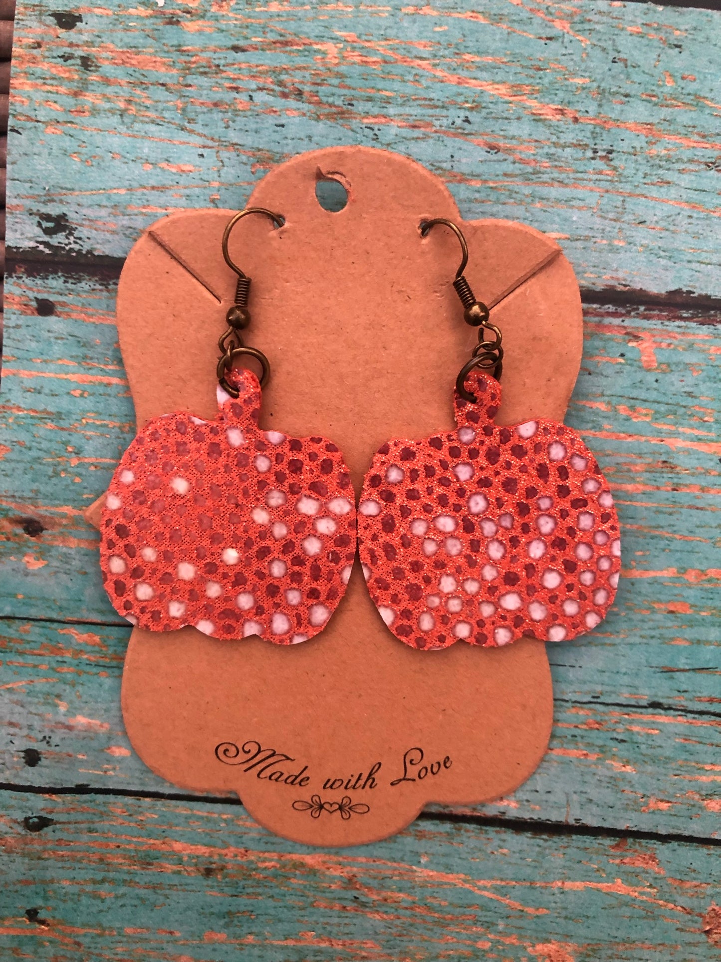 Genuine Leather Metallic Orange Mini Pumpkins