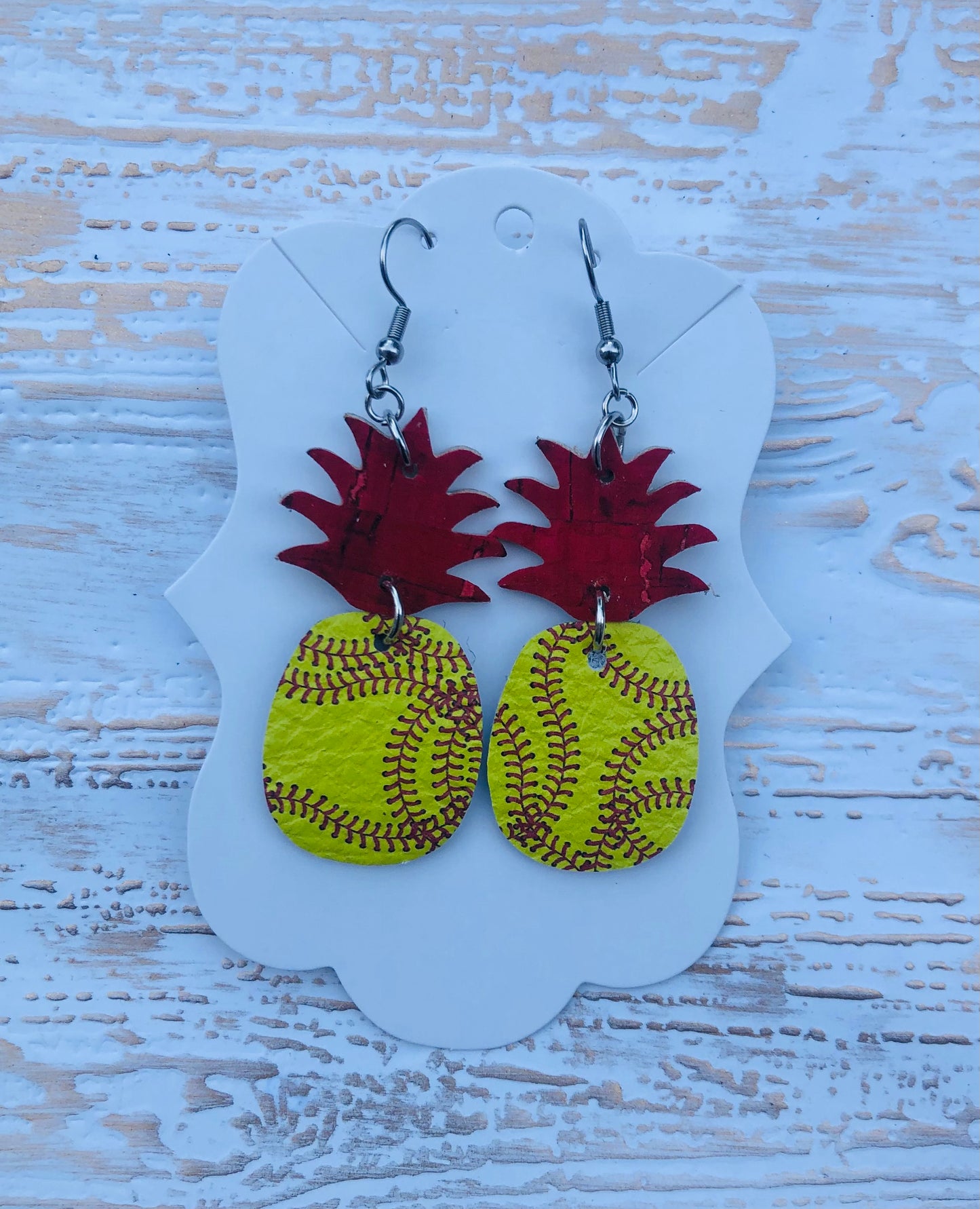 Softball Pineapple Earrings