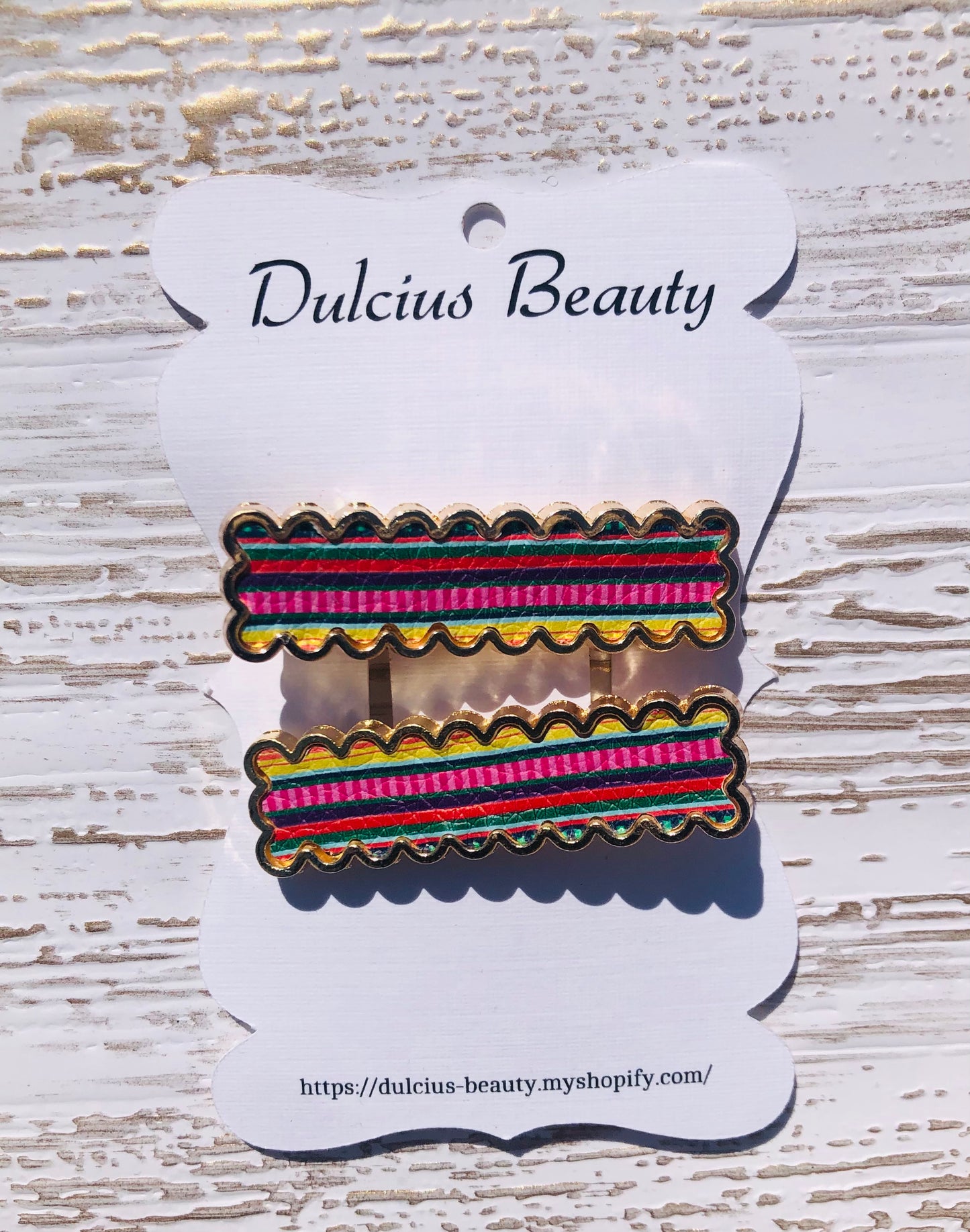 Mini Scalloped Serape Hair Clips