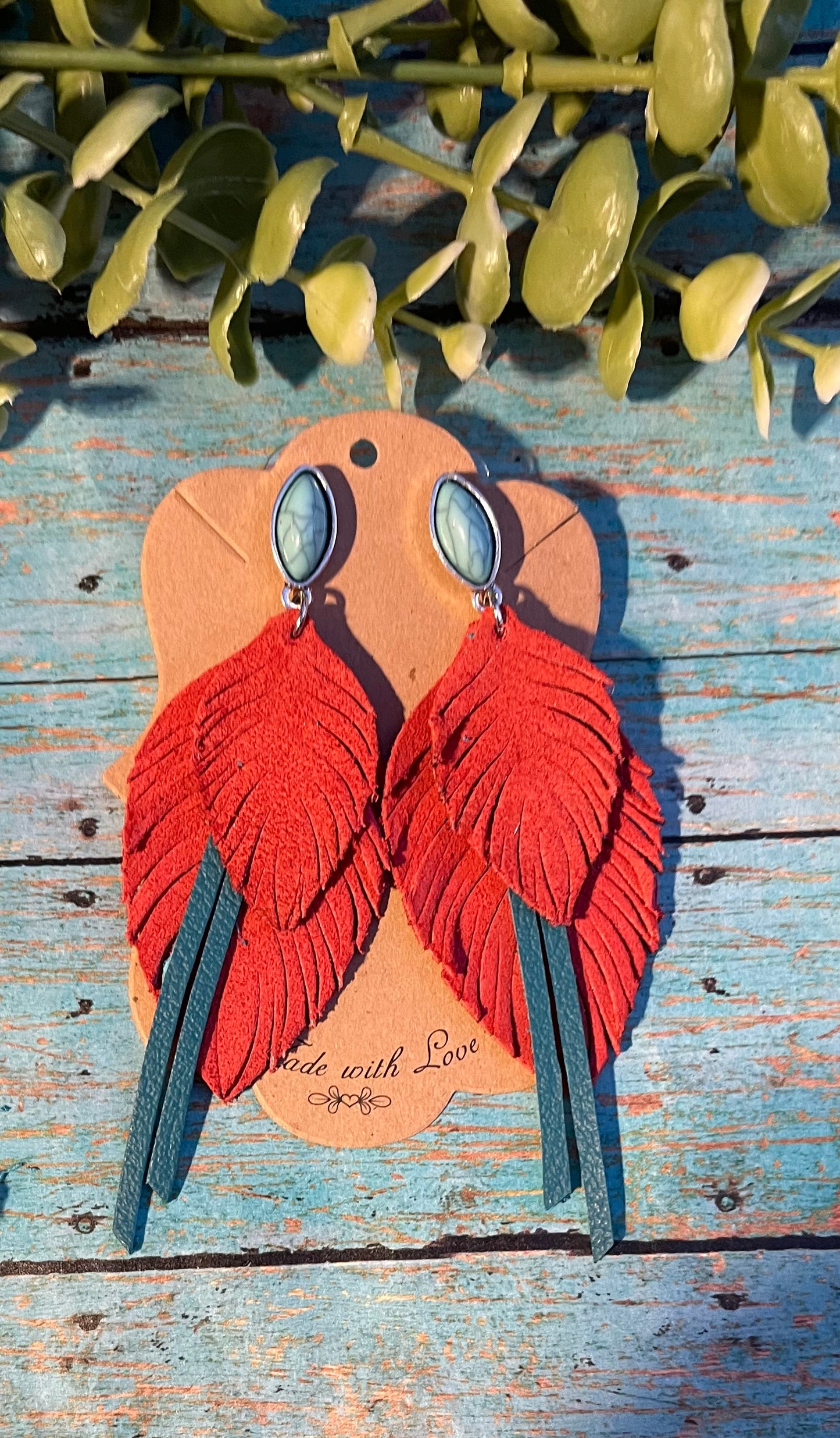 Fall Fling Boho Feather Fringe Earrings