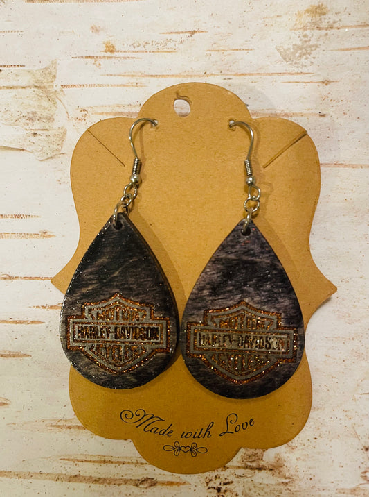 Harley Davidson Drop Earrings