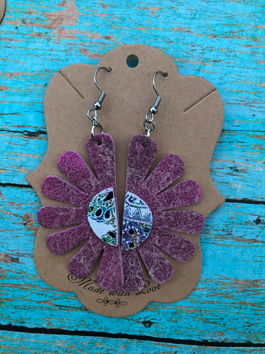 Fuchsia Fairy Dust Wildflower Earrings