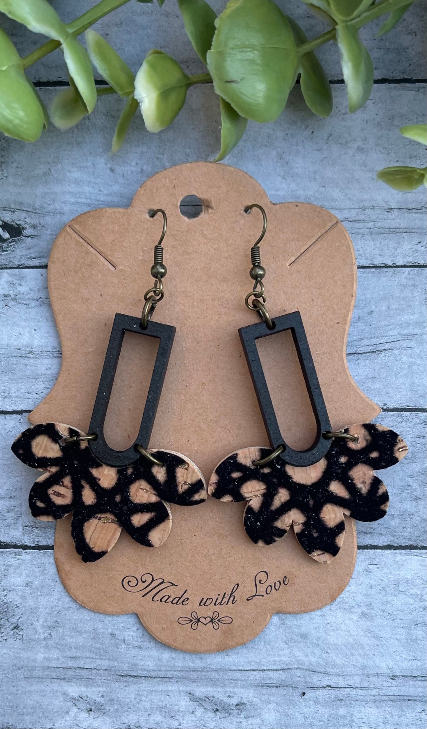 Black Flocked Stella Earrings