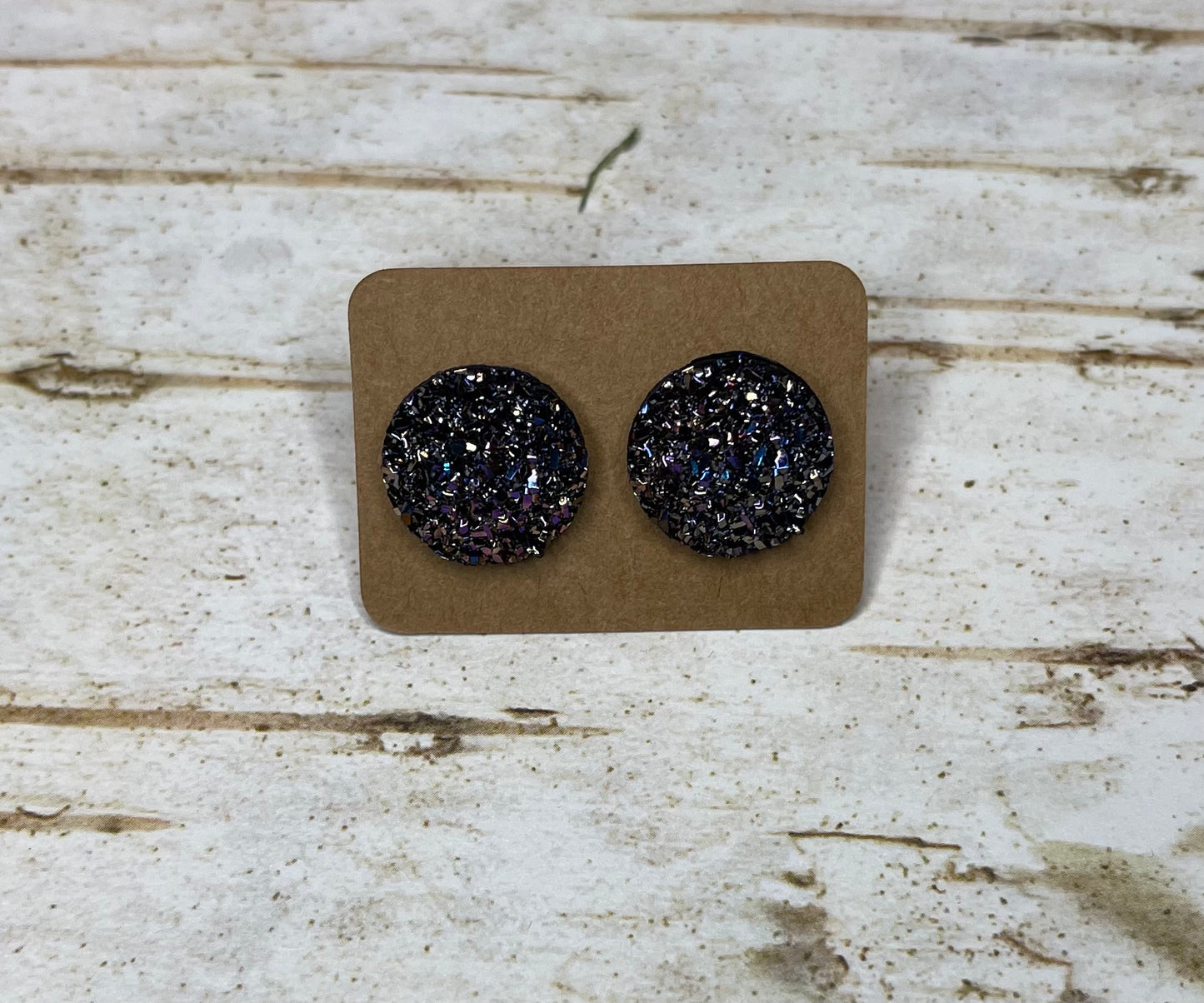 Resin Purple Druzy Studs