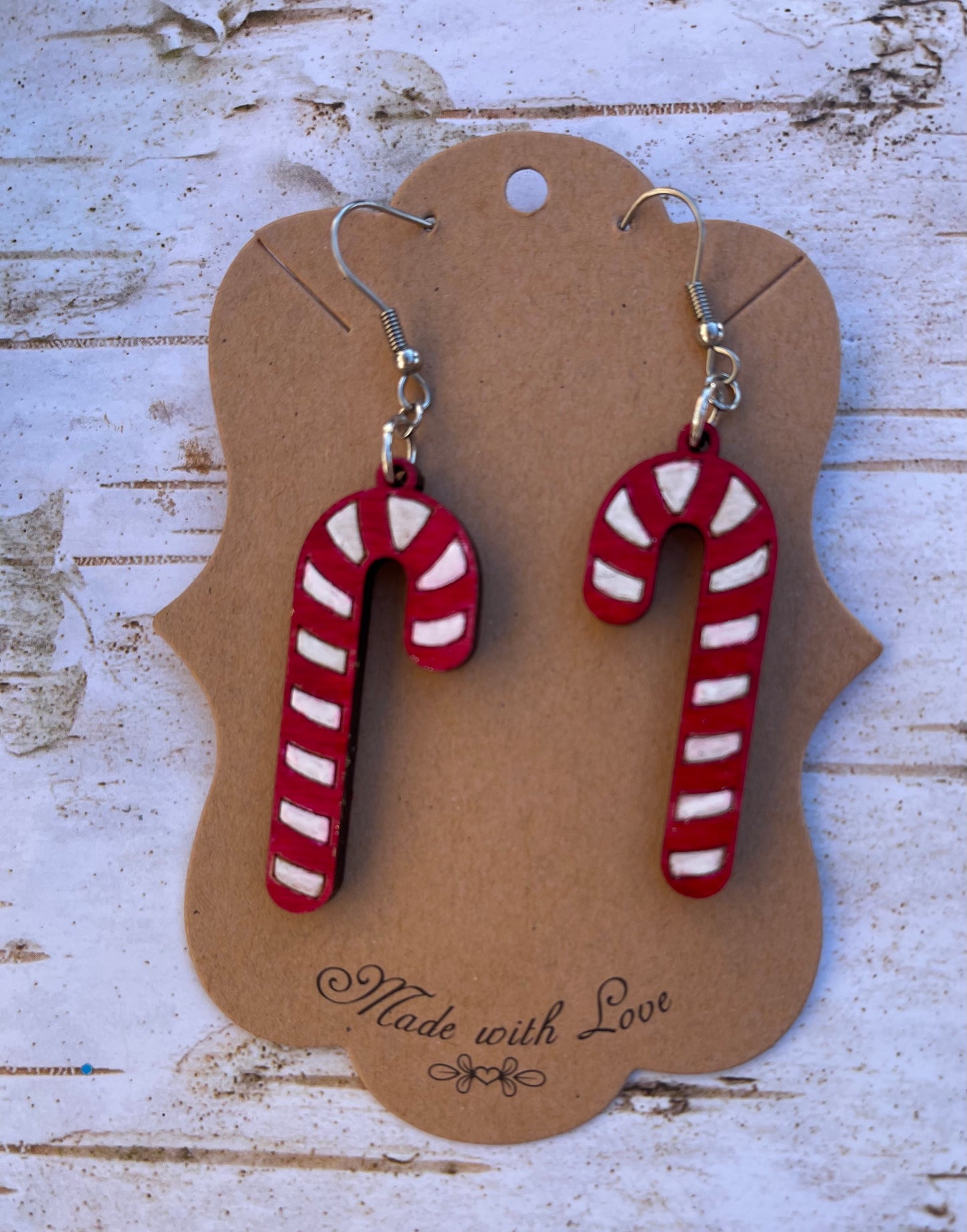 2” Candy cane Earrings