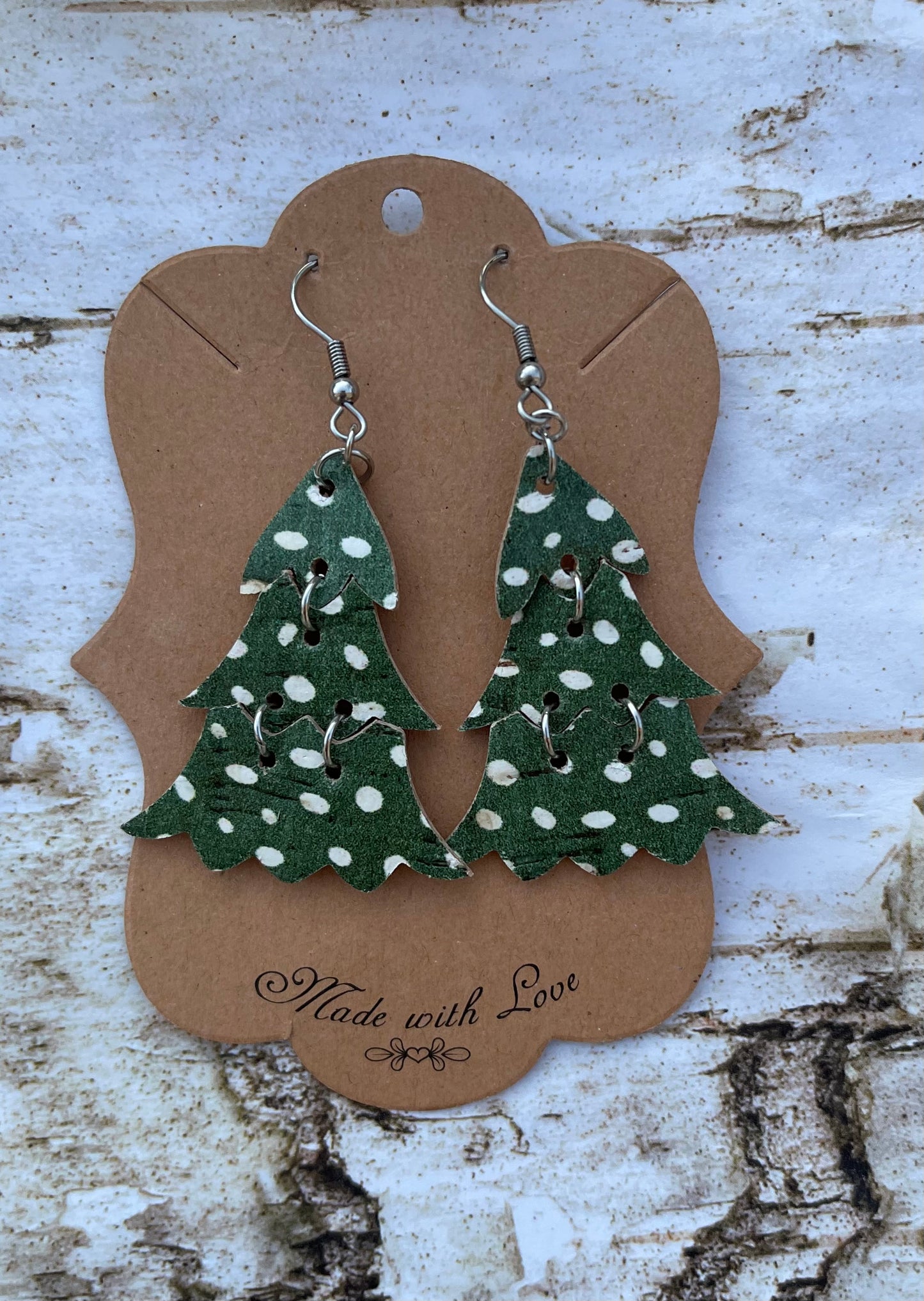 Tiered Christmas Tree Earrings