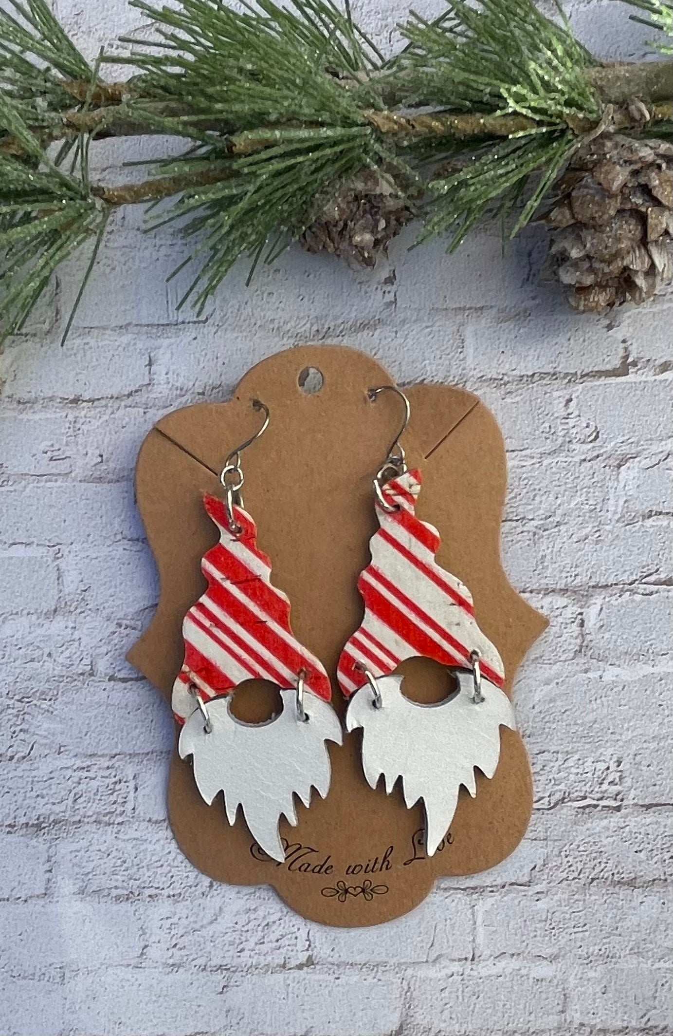 Peppermint Gnome Earrings