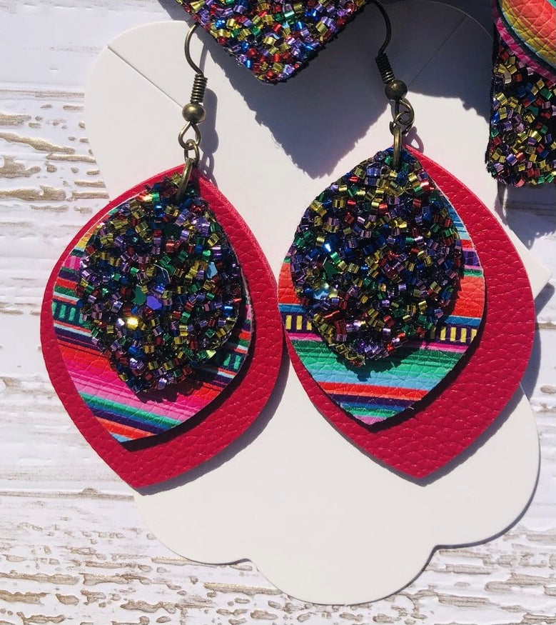 Triple Layer Serape Earrings