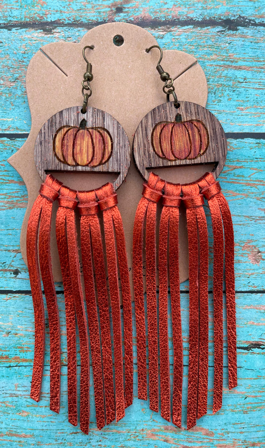 Pumpkin Fringe Earrings