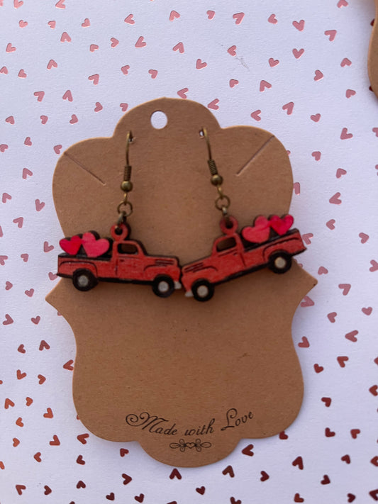 Valentine Truck Earrings