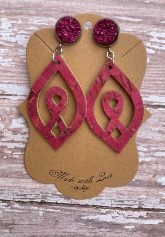 Pink Ribbon Awareness Earrings