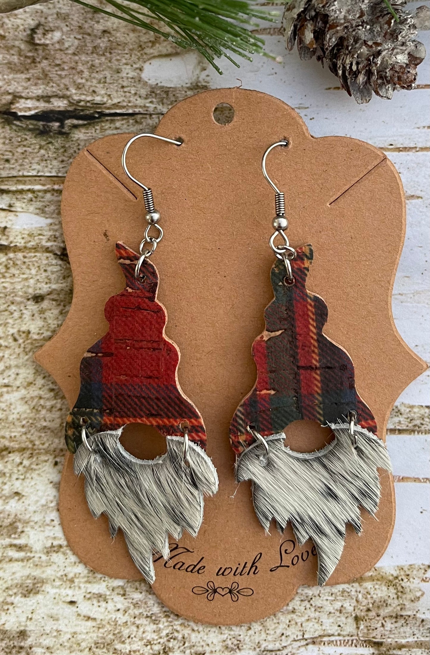 Scottish Plaid Gnome Earrings