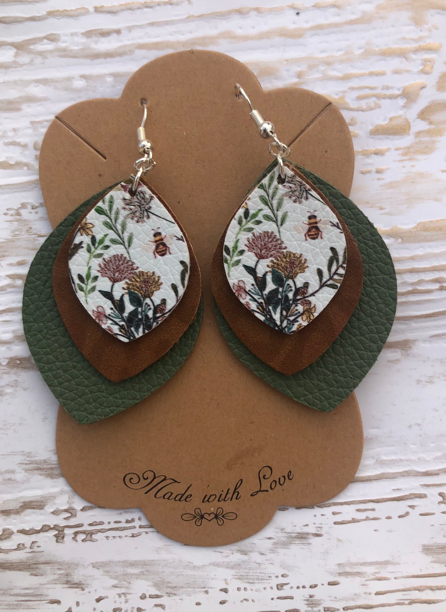 High Tea Three Layer Leaf Shaped Earrings