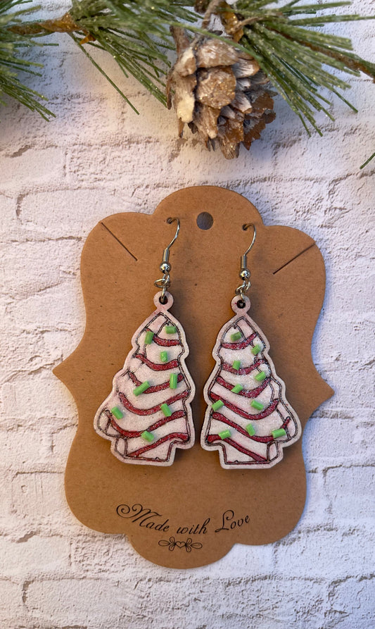 Christmas Tree Cake Earrings