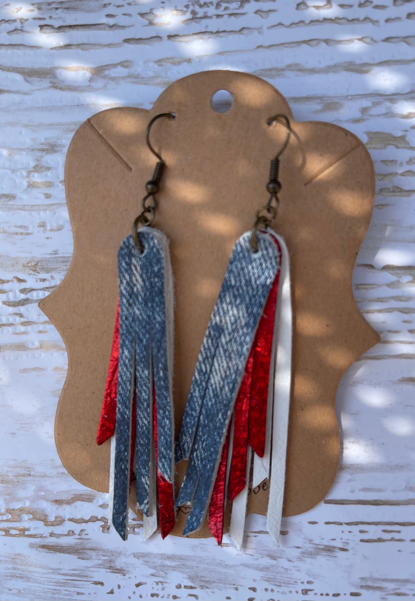 Denim 2.75” Fringe Earrings