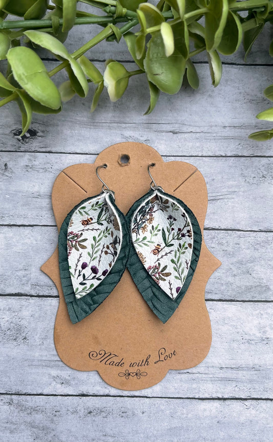 Double Layer Leaf Faux High Tea Earrings