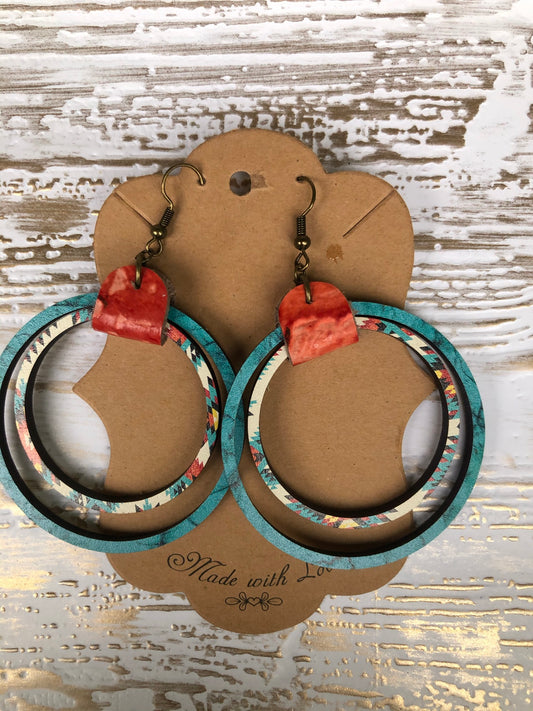 Santa Fe Blue Hoop Earrings