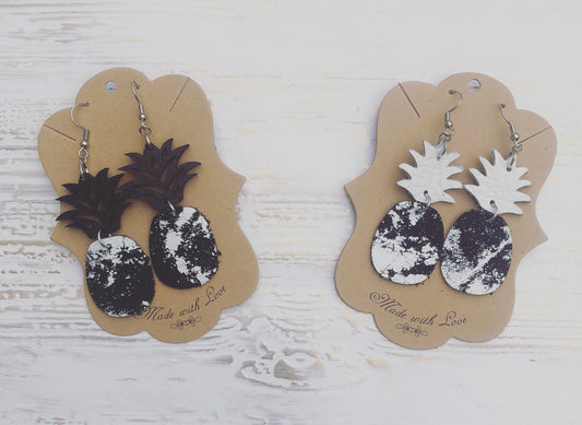 Paint Splatter Pineapple Earrings