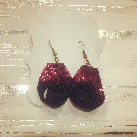 Genuine Leather Twisted Earrings