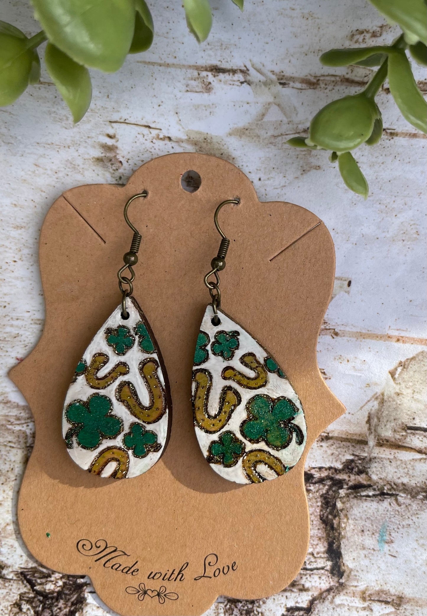 Shamrock and Horseshoe Earrings