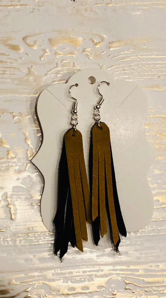 2.5” Fringe Double Layer Earrings in Yellow and Black