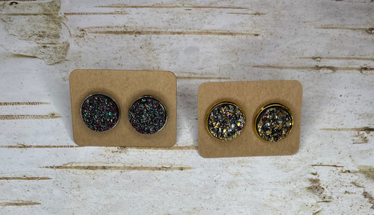 Mixed Color Druzy Studs