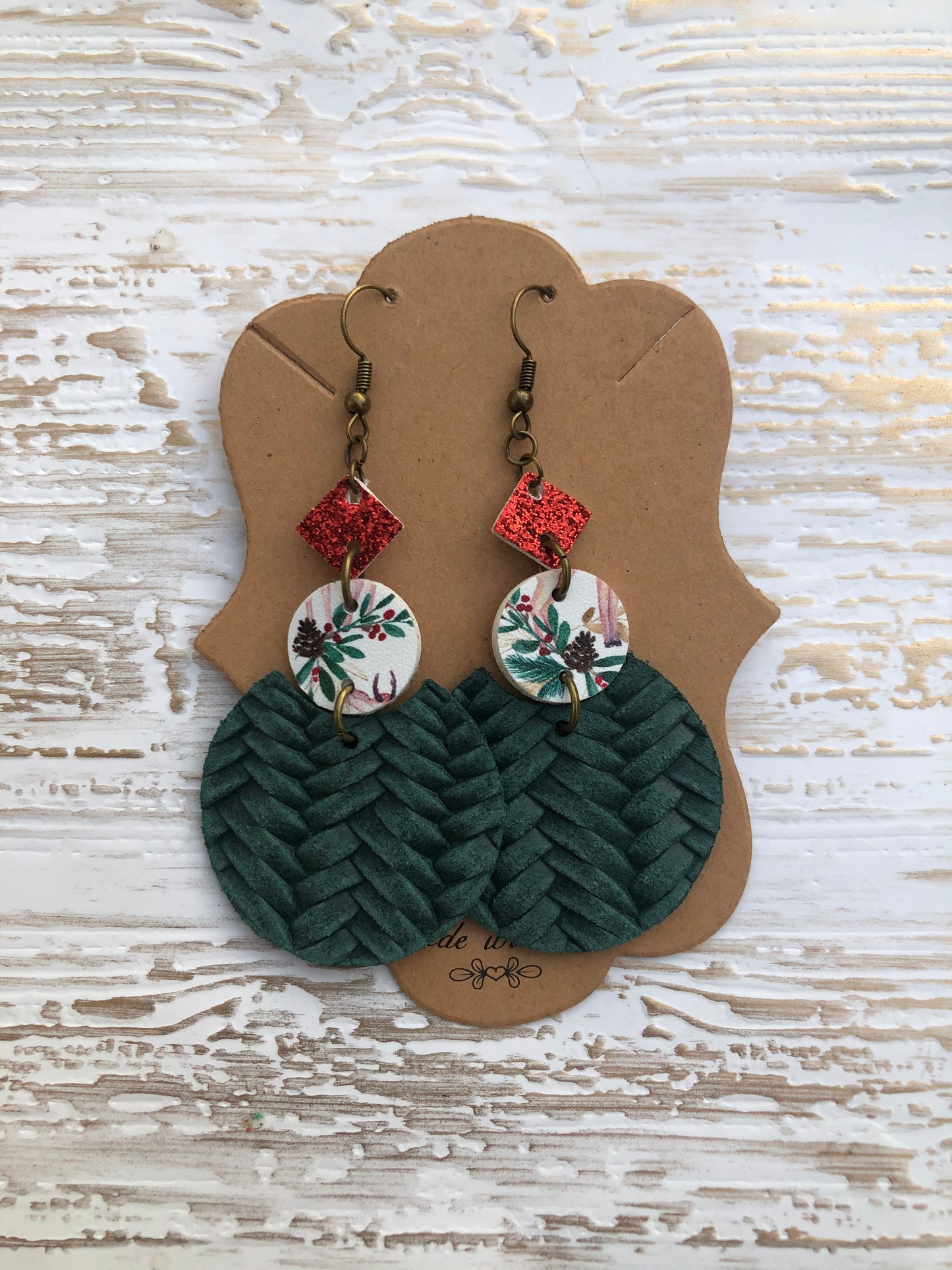 Three Tiered Athena Christmas Earrings