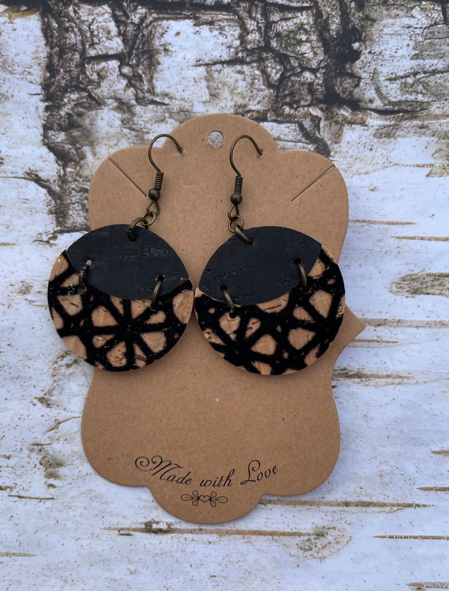 Two Toned Flocked Earrings