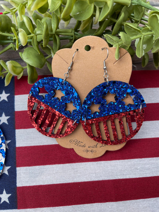 Captain America Stars and Stripes Earrings