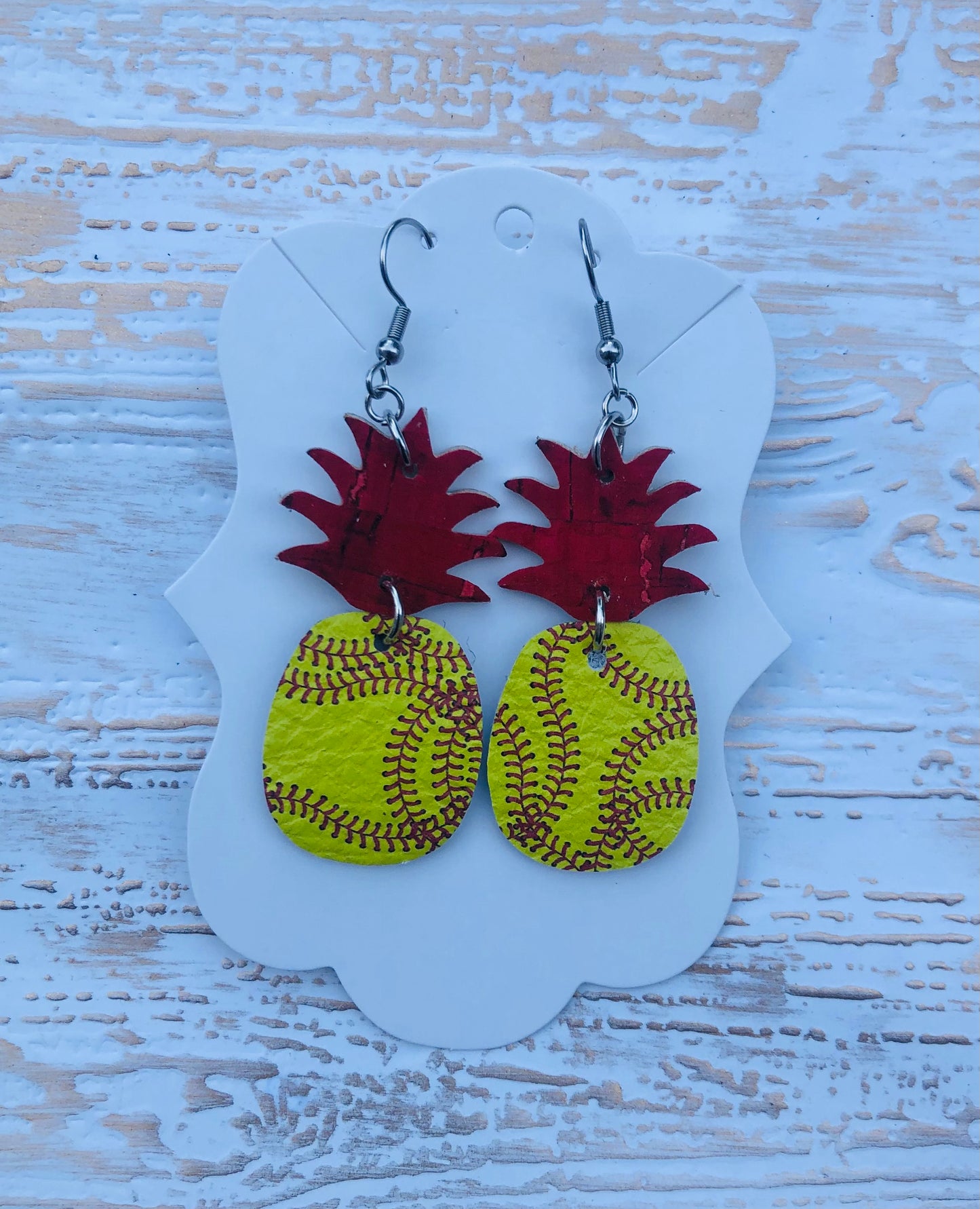 Softball  Pineapple Earrings