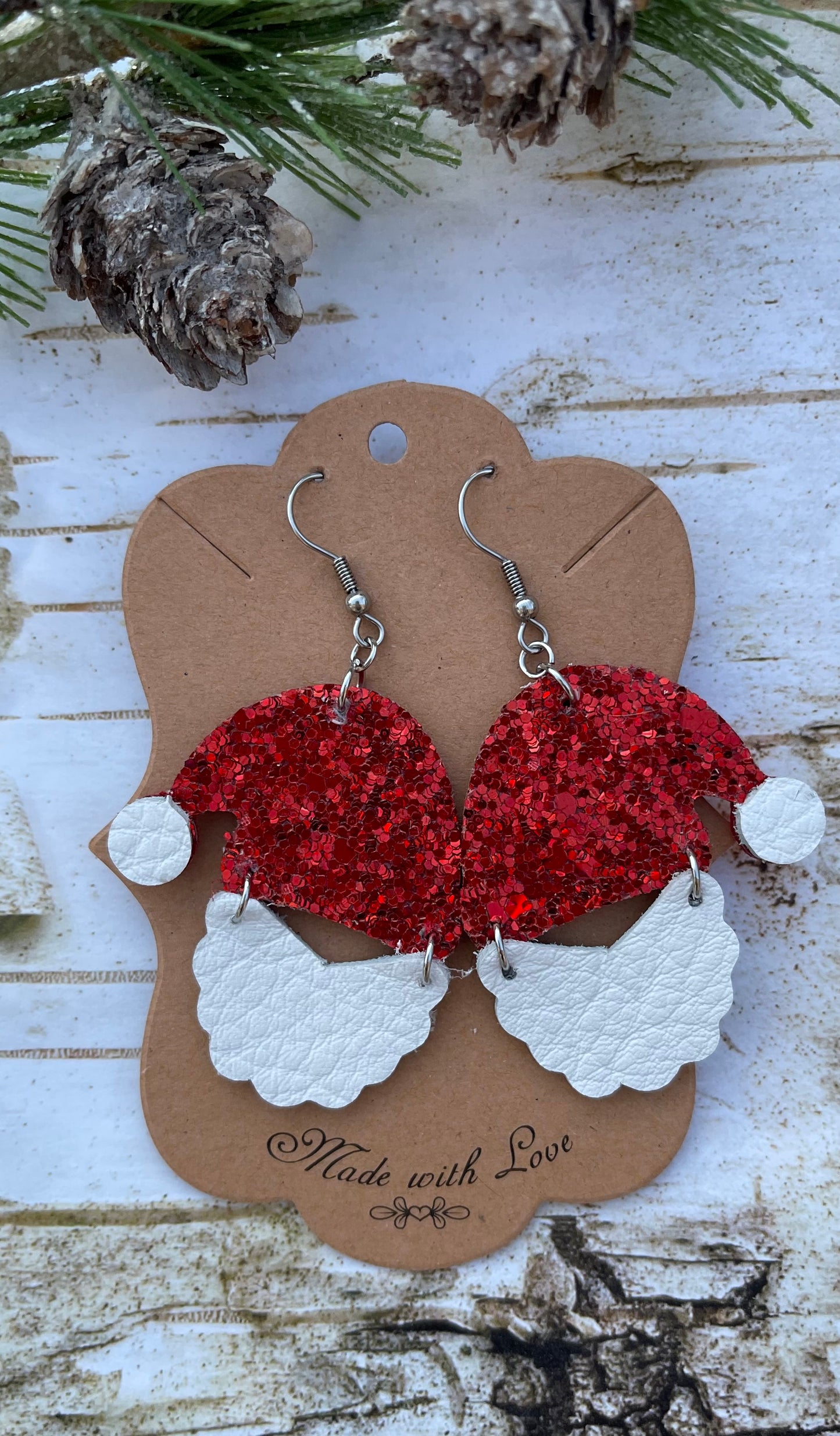 Glitzy Santa Clause  Earrings