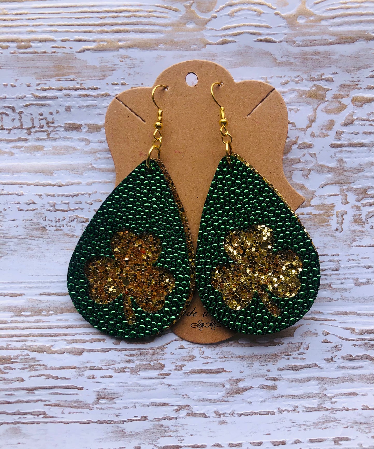 Shamrock Green and Gold Teardrop Cut-Outs