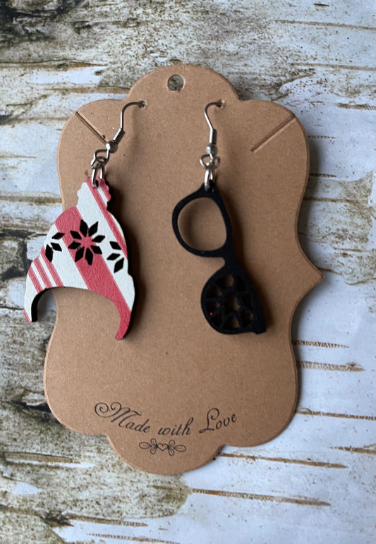 Wooden Christmas Story Mixed Earrings