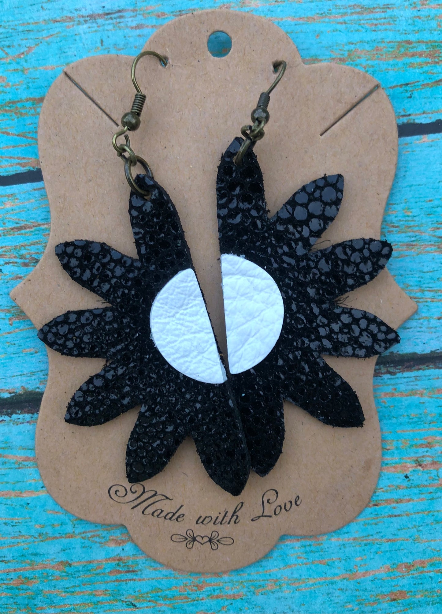 Black Wildflower Earrings