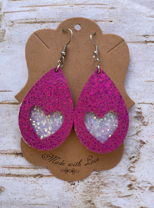 Pretty in Pink Heart Earrings