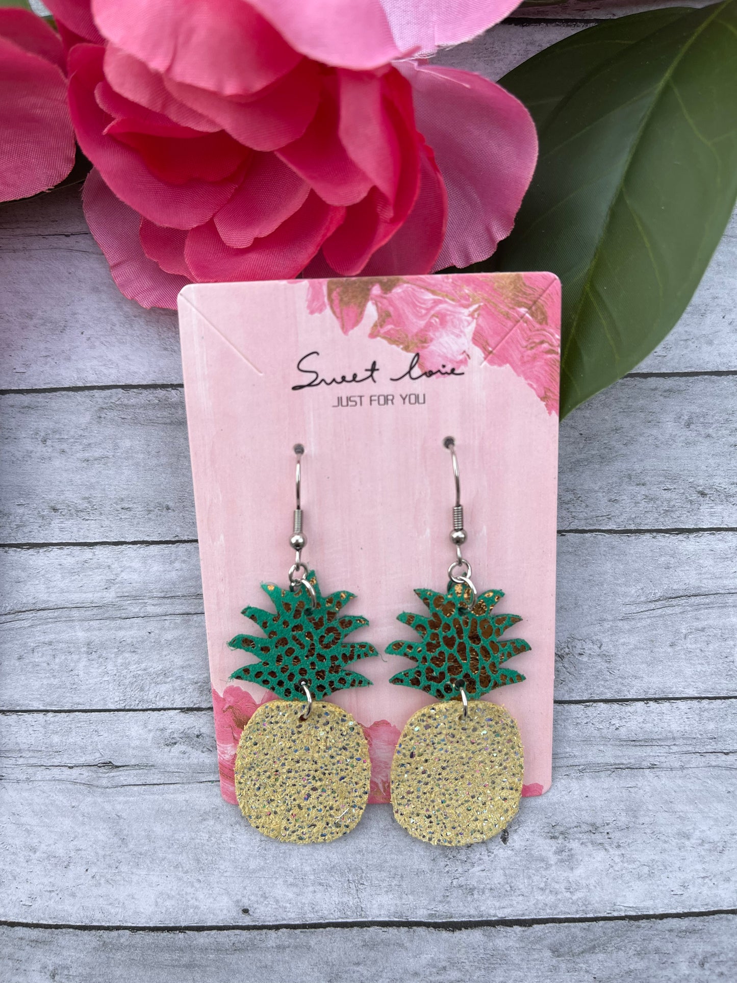 Sparkling Yellow Pineapple Earrings