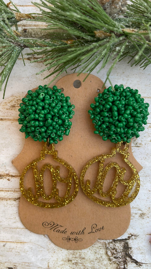 Bougie Beaded Joy Christmas Earrings