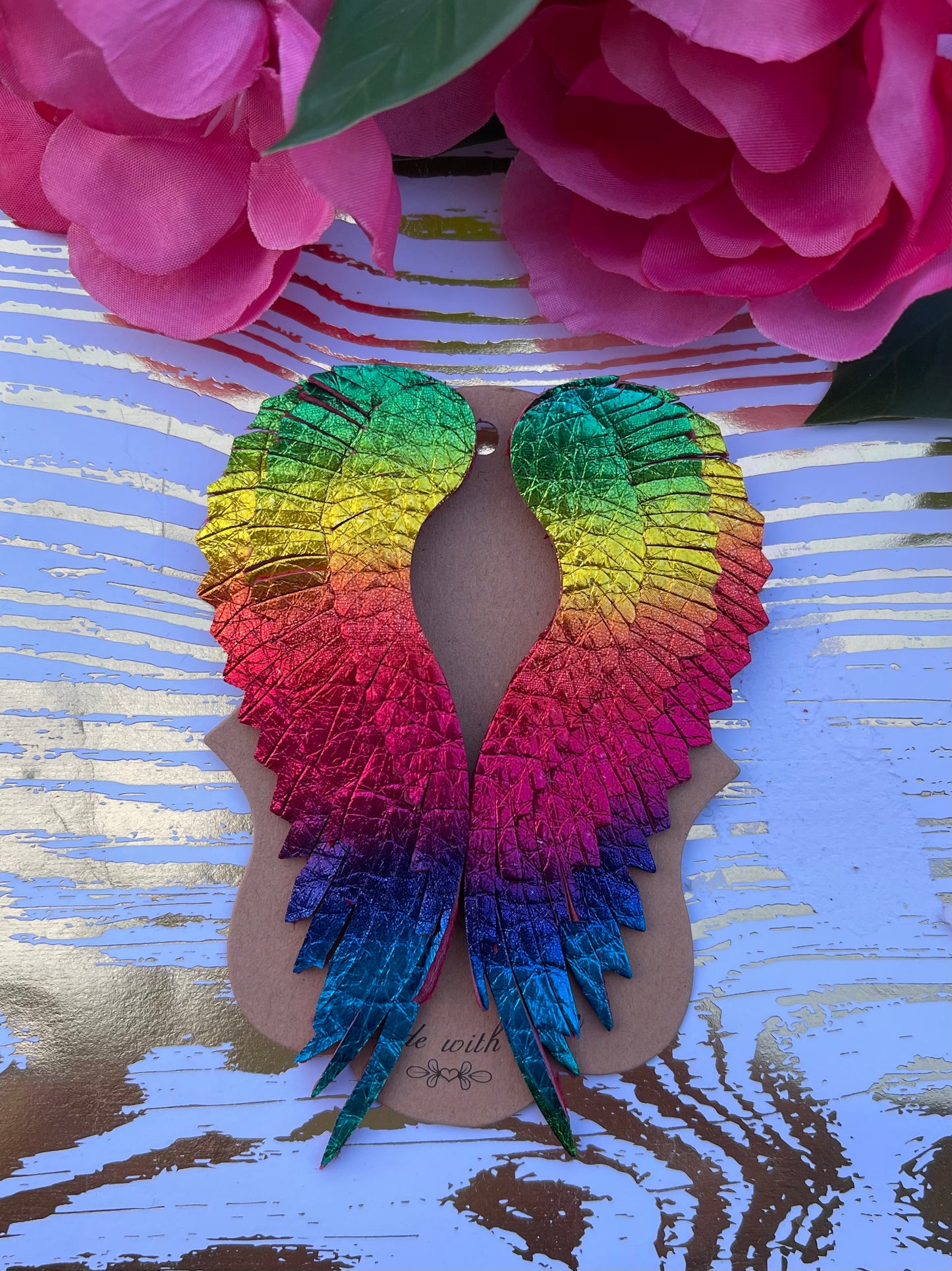 Rainbow Angel Wing Earrings