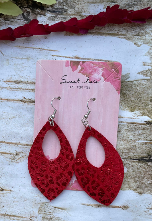 Red Leopard Chrystal Earring Drops