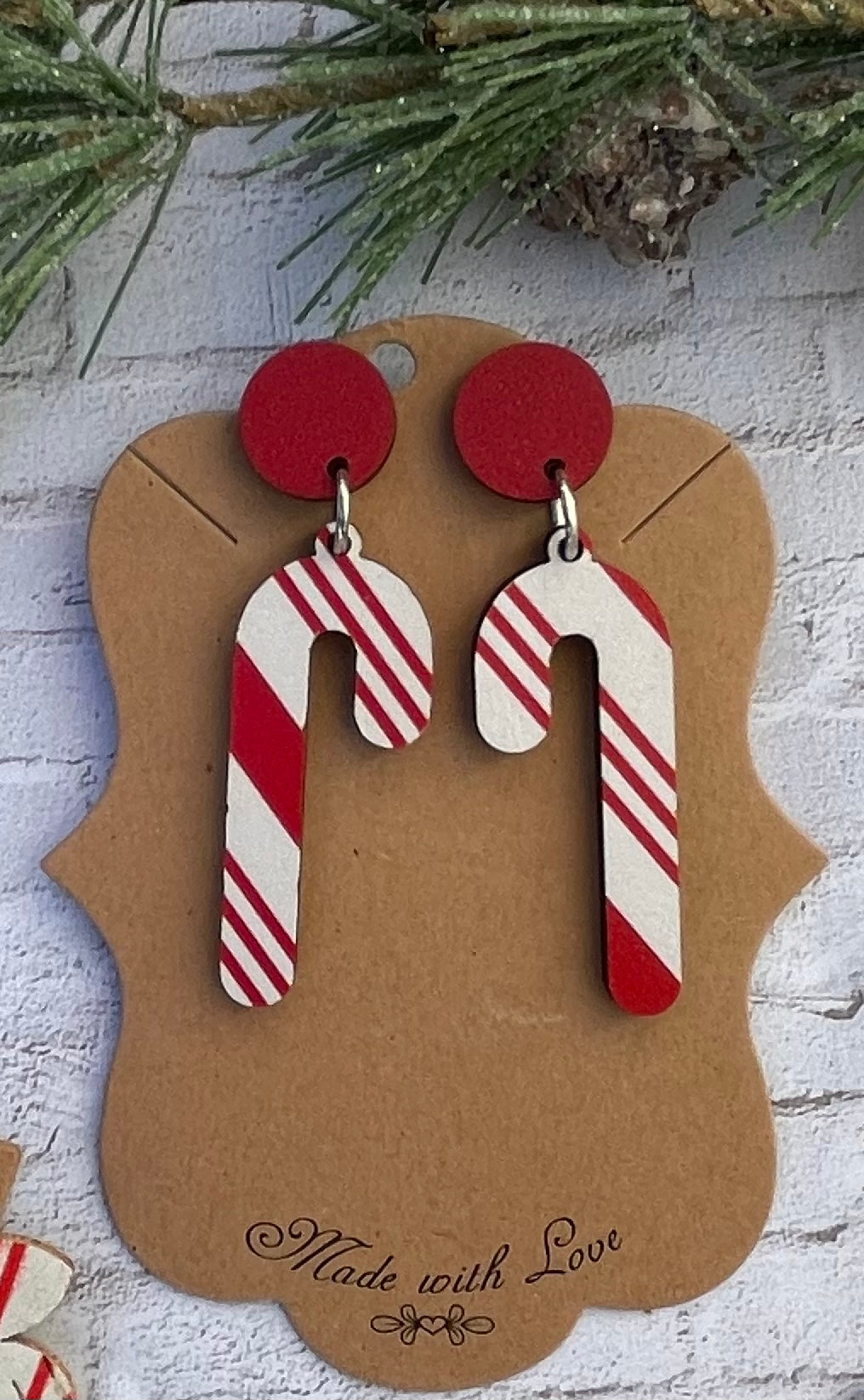 Peppermint Candy Cane Earrings