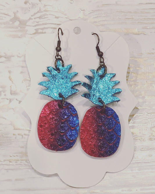 Rainbow Ombré Pineapple Earrings