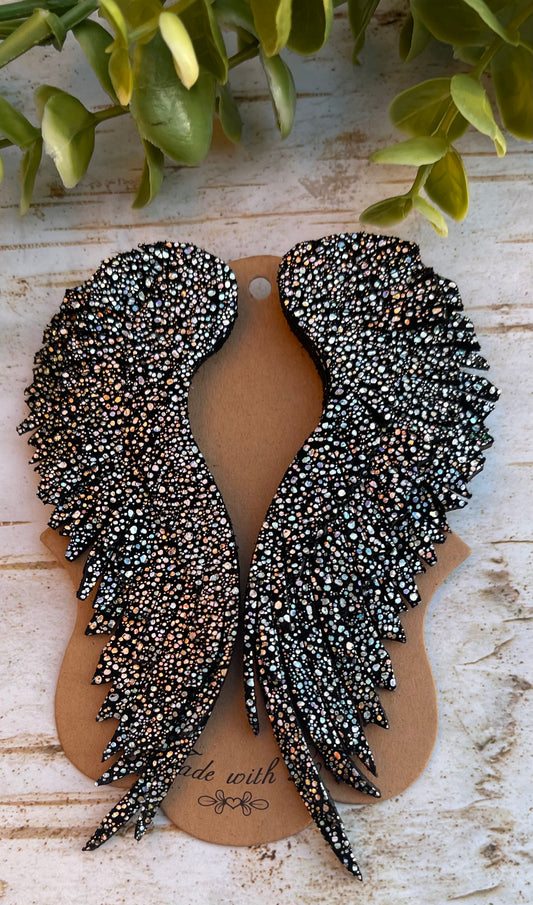 Sparkly Black Angel Wings