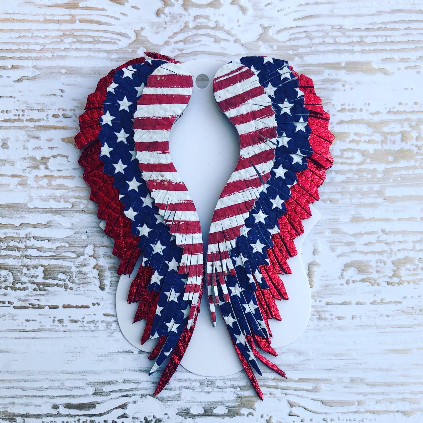 Patriotic Angel Wing Earrings