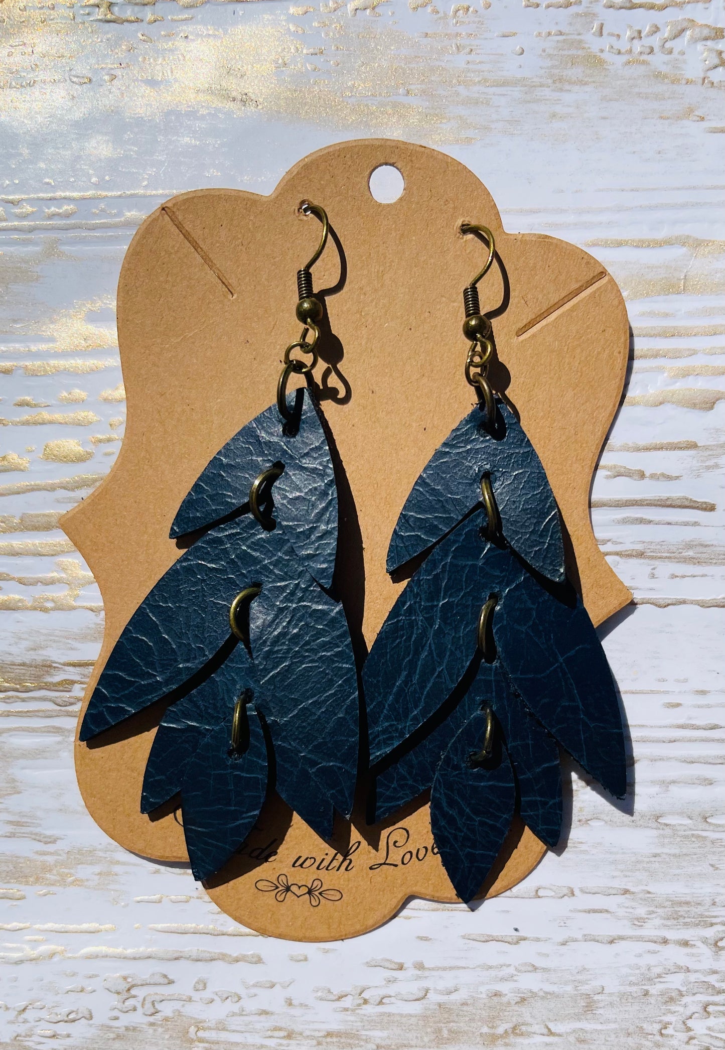 Navy Lotus Earrings