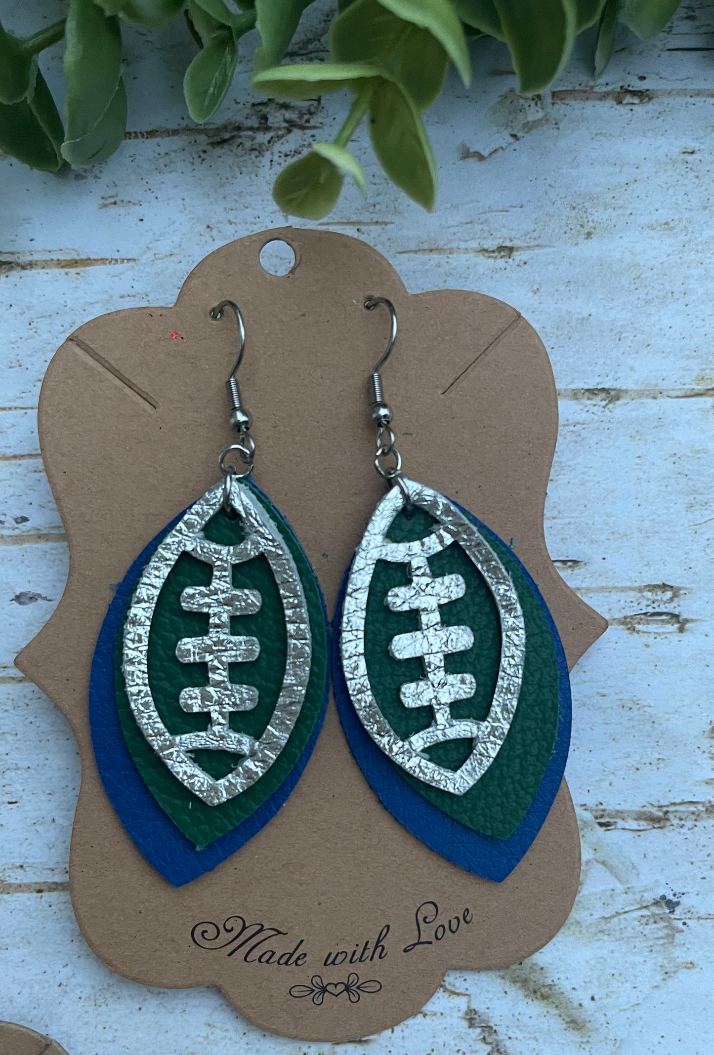 Triple Layer Millard North Football Team Earrings