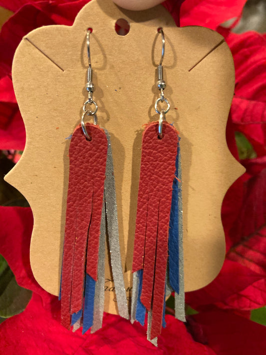 2.75” Patriots Fringe Earrings