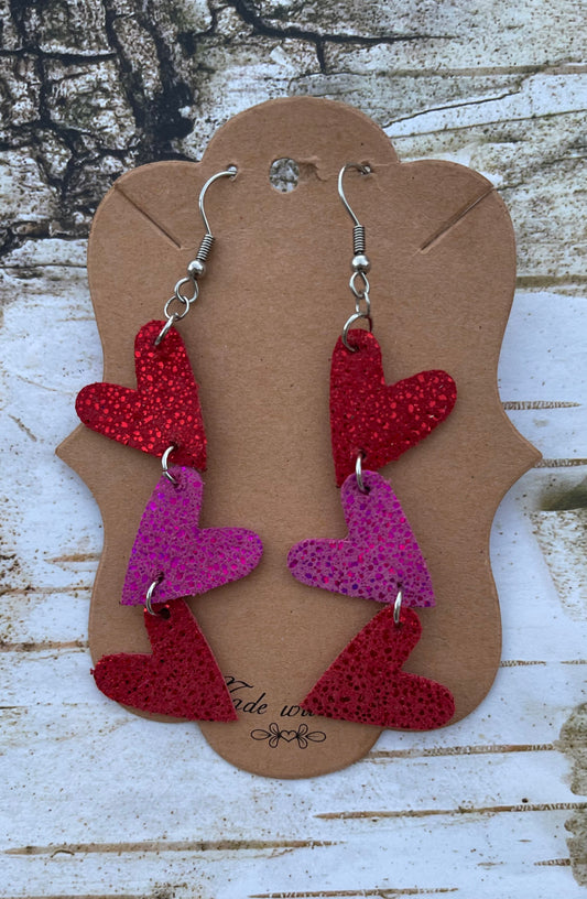 Love Triangle Heart Trio Earrings