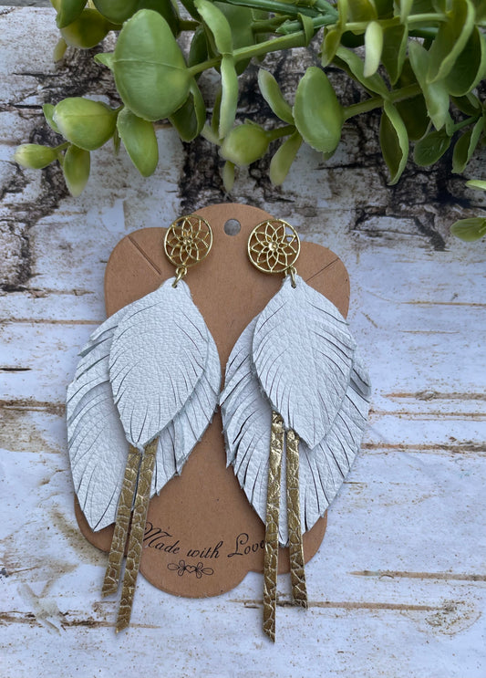 Fresh Vibes  Boho Feather Fringe Earrings