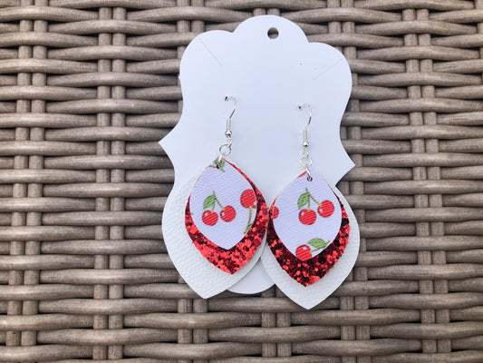 Three Layered Cherry Earrings